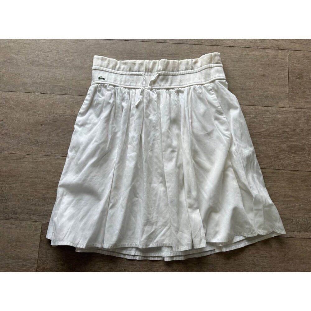 Lacoste White A-Line Pleated Skirt